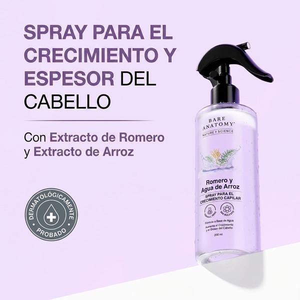 Spray Romero y Agua de Arroz 200ml — Reduce Caída y Favorece Crecimiento Natural del Cabello