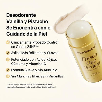 Desodorante Medicube Ácido Kójico 83g — Atenúa Manchas en Axilas y Protege Todo el Día sin Manchar Ropa