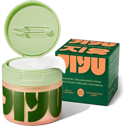Almohadillas Tónicas JiYu K-Beauty 100u — Atenúa Manchas y Arrugas con Niacinamida + Mucina de Caracol