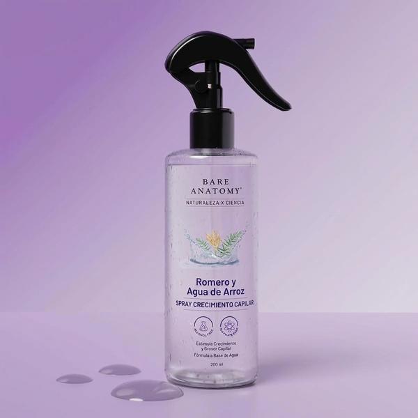 Spray Romero y Agua de Arroz 200ml — Reduce Caída y Favorece Crecimiento Natural del Cabello