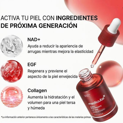 Sérum Reafirmante NAD+ EGF Colágeno 30ml — Reduce Arrugas y Mejora Firmeza Rostro y Cuello